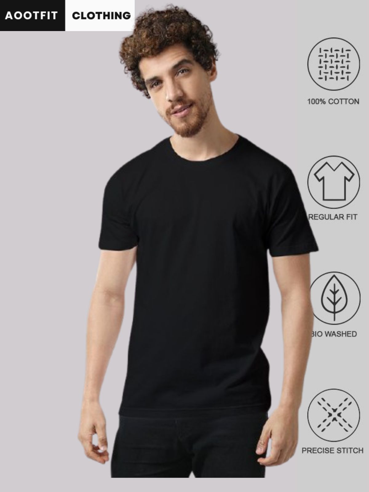 aootfit Plain T-shirt combo pack of 2
