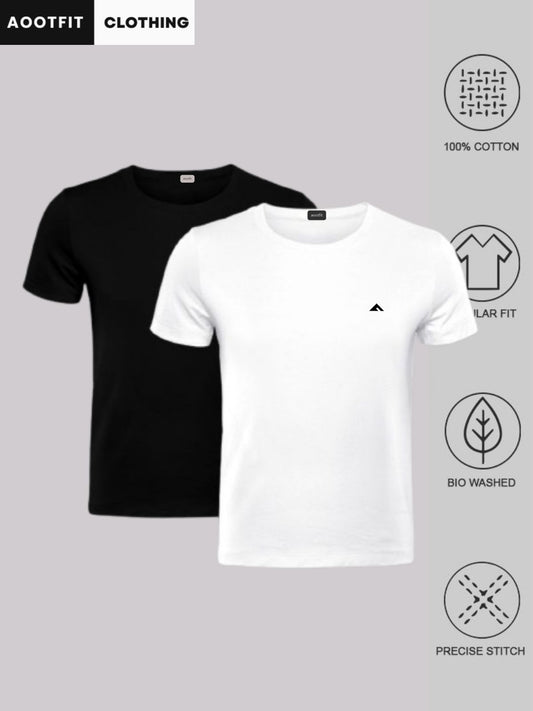 aootfit Plain T-shirt combo pack of 2